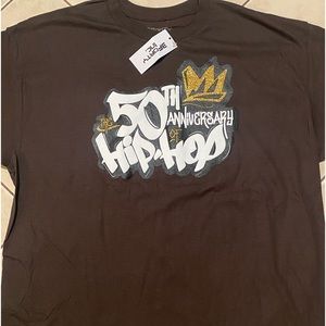 Anniversary 50th HIP HOP T-shirt Brown